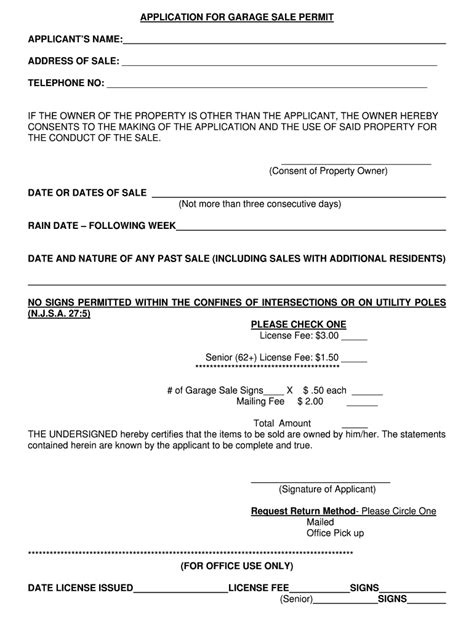 garage sale permit plano|Permit Application & Fees .